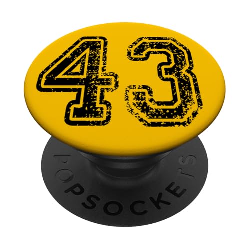 Nummer 43 Grungy Sports Team Tees – beide Seiten PopSockets Klebender PopGrip Nummer 43 Grungy Sports Team Tees – beide Seiten PopSockets Klebender PopGrip von Numbers and Letters