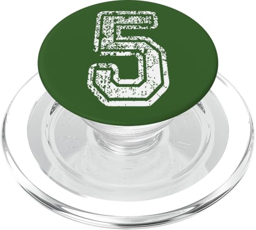 Nummer 5 Sportstyle in grungy white PopSockets PopGrip für MagSafe von Numbers and Letters