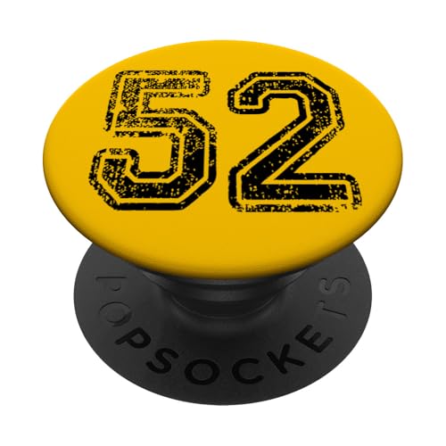 Nummer 52 Grungy Sports Team PopSockets Klebender PopGrip von Numbers and Letters