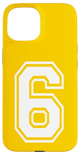 Nummer 6 Sportstyle in Weiß Hülle für iPhone 15 Nummer 6 Sportstyle in Weiß Hülle für iPhone 15 von Numbers and Letters
