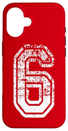 Nummer 6 Sportstyle in Weiß Hülle für iPhone 16 Nummer 6 Sportstyle in Weiß Hülle für iPhone 16 von Numbers and Letters