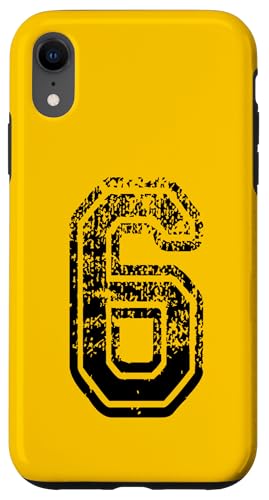 Nummer 6 Sportstyle in grungy black Hülle für iPhone XR Nummer 6 Sportstyle in grungy black Hülle für iPhone XR von Numbers and Letters