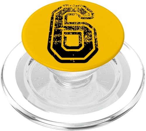 Nummer 6 Sportstyle in grungy black PopSockets PopGrip für MagSafe Nummer 6 Sportstyle in grungy black PopSockets PopGrip für MagSafe von Numbers and Letters
