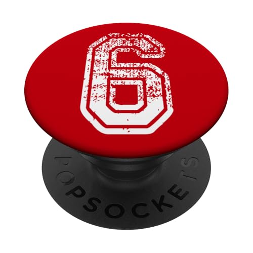 Nummer 6 Sportstyle in grungy white PopSockets Klebender PopGrip Nummer 6 Sportstyle in grungy white PopSockets Klebender PopGrip von Numbers and Letters