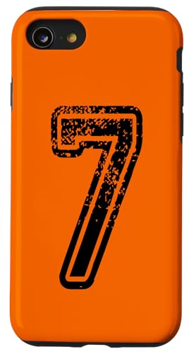 Nummer 7 Sportstyle in grungy black Hülle für iPhone SE (2020) / 7 / 8 von Numbers and Letters