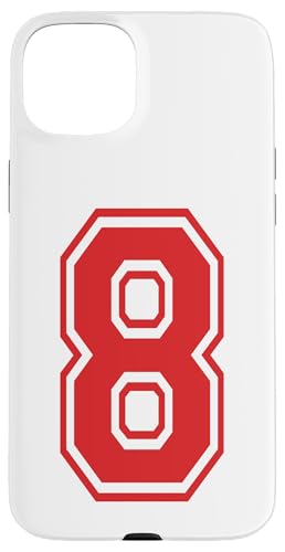 Nummer 8 Sportstyle in Rot Hülle für iPhone 15 Plus Nummer 8 Sportstyle in Rot Hülle für iPhone 15 Plus von Numbers and Letters