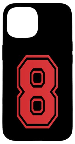 Nummer 8 Sportstyle in Rot Hülle für iPhone 15 Nummer 8 Sportstyle in Rot Hülle für iPhone 15 von Numbers and Letters