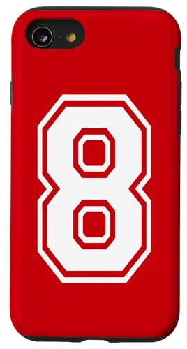 Nummer 8 Sportstyle in Weiß Hülle für iPhone SE (2020) / 7 / 8 von Numbers and Letters