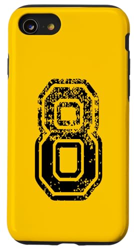 Nummer 8 Sportstyle in grungy black Hülle für iPhone SE (2020) / 7 / 8 von Numbers and Letters