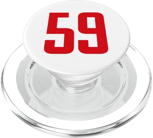 Rote Nummer 59 PopSockets PopGrip für MagSafe von Numbers and Letters