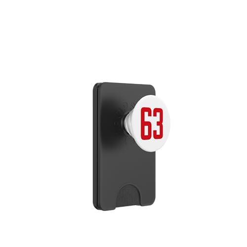 Rote Nummer 63 PopSockets PopWallet für MagSafe von Numbers and Letters