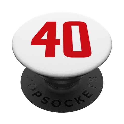Rote Zahl 40 PopSockets Klebender PopGrip von Numbers and Letters