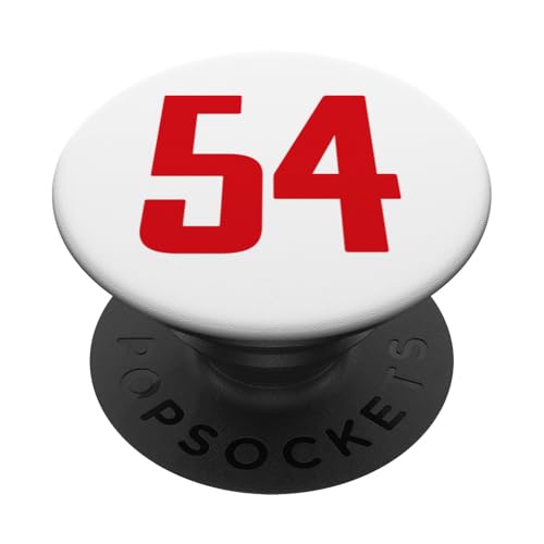 Rote Zahl 54 PopSockets Klebender PopGrip von Numbers and Letters