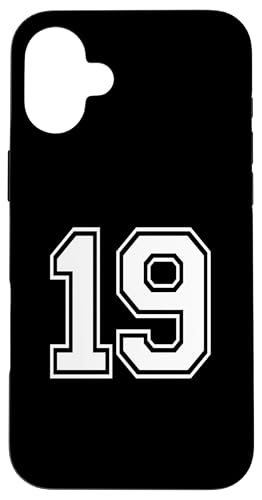 Nummer 19 Sportmannschaftsuniform Hülle für iPhone 16 Plus Nummer 19 Sportmannschaftsuniform Hülle für iPhone 16 Plus von Numbers for Sports Teams Uniform Events Birthday