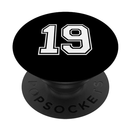Nummer 19 Sportmannschaftsuniform PopSockets Klebender PopGrip Nummer 19 Sportmannschaftsuniform PopSockets Klebender PopGrip von Numbers for Sports Teams Uniform Events Birthday