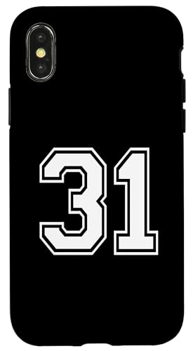 Nummer 31 Sportmannschaftsuniform Hülle für iPhone X/XS von Numbers for Sports Teams Uniform Events Birthday