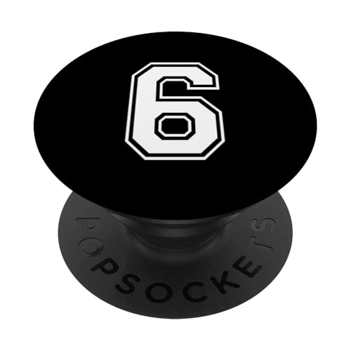 Nummer Sechs #6 Sportmannschaftsuniform PopSockets Klebender PopGrip Nummer Sechs #6 Sportmannschaftsuniform PopSockets Klebender PopGrip von Numbers for Sports Teams Uniform Events Birthday