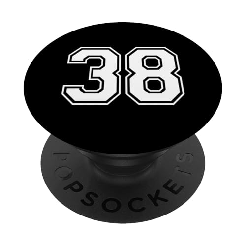 Nummer Thirty Eight #38 Sportmannschaftsuniform PopSockets Klebender PopGrip Nummer Thirty Eight #38 Sportmannschaftsuniform PopSockets Klebender PopGrip von Numbers for Sports Teams Uniform Events Birthday