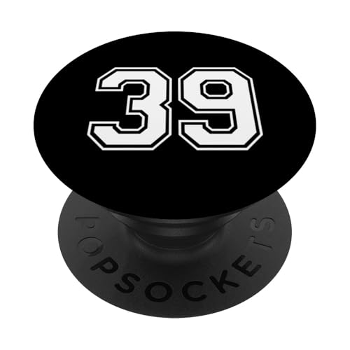 Nummer Thirty Nine #39 Sportmannschaftsuniform PopSockets Klebender PopGrip Nummer Thirty Nine #39 Sportmannschaftsuniform PopSockets Klebender PopGrip von Numbers for Sports Teams Uniform Events Birthday