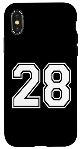 Nummer Twenty Eight #28 Sports Team Uniform Hülle für iPhone X/XS Nummer Twenty Eight #28 Sports Team Uniform Hülle für iPhone X/XS von Numbers for Sports Teams Uniform Events Birthday