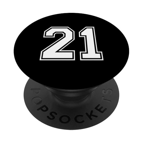 Nummer Twenty One #21 Sports Team Uniform PopSockets Klebender PopGrip Nummer Twenty One #21 Sports Team Uniform PopSockets Klebender PopGrip von Numbers for Sports Teams Uniform Events Birthday