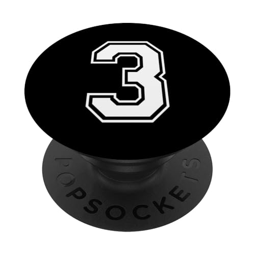 Nummer drei #3 Sportmannschaftsuniform PopSockets Klebender PopGrip Nummer drei #3 Sportmannschaftsuniform PopSockets Klebender PopGrip von Numbers for Sports Teams Uniform Events Birthday