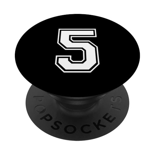 Nummer fünf #5 Sportmannschaftsuniform PopSockets Klebender PopGrip Nummer fünf #5 Sportmannschaftsuniform PopSockets Klebender PopGrip von Numbers for Sports Teams Uniform Events Birthday