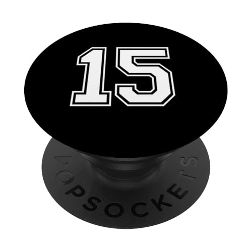 Nummer fünfzehn #15 Sportmannschaftsuniform PopSockets Klebender PopGrip Nummer fünfzehn #15 Sportmannschaftsuniform PopSockets Klebender PopGrip von Numbers for Sports Teams Uniform Events Birthday