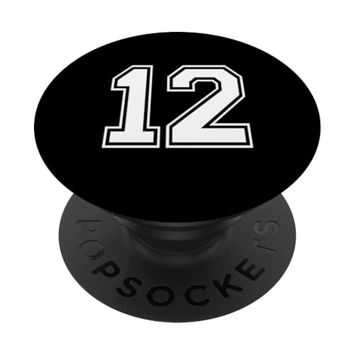 Nummer zwölf #12 Sportmannschaftsuniform PopSockets Klebender PopGrip Nummer zwölf #12 Sportmannschaftsuniform PopSockets Klebender PopGrip von Numbers for Sports Teams Uniform Events Birthday