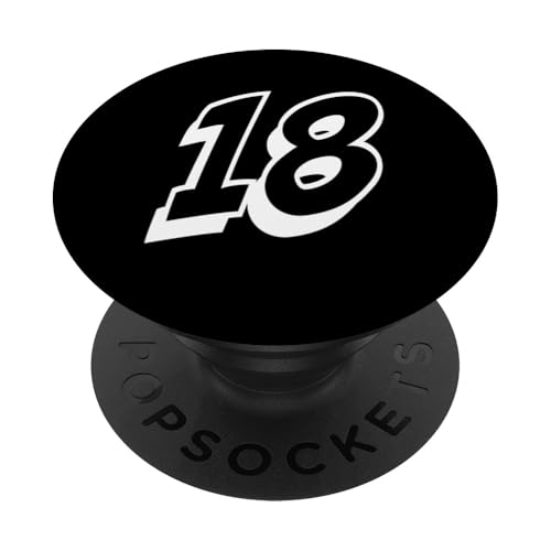 Nummer Achtzehn #18 Sportmann-Uniform 18 PopSockets Klebender PopGrip Nummer Achtzehn #18 Sportmann-Uniform 18 PopSockets Klebender PopGrip von Numbers for Sports Teams Uniform Events Birthdays