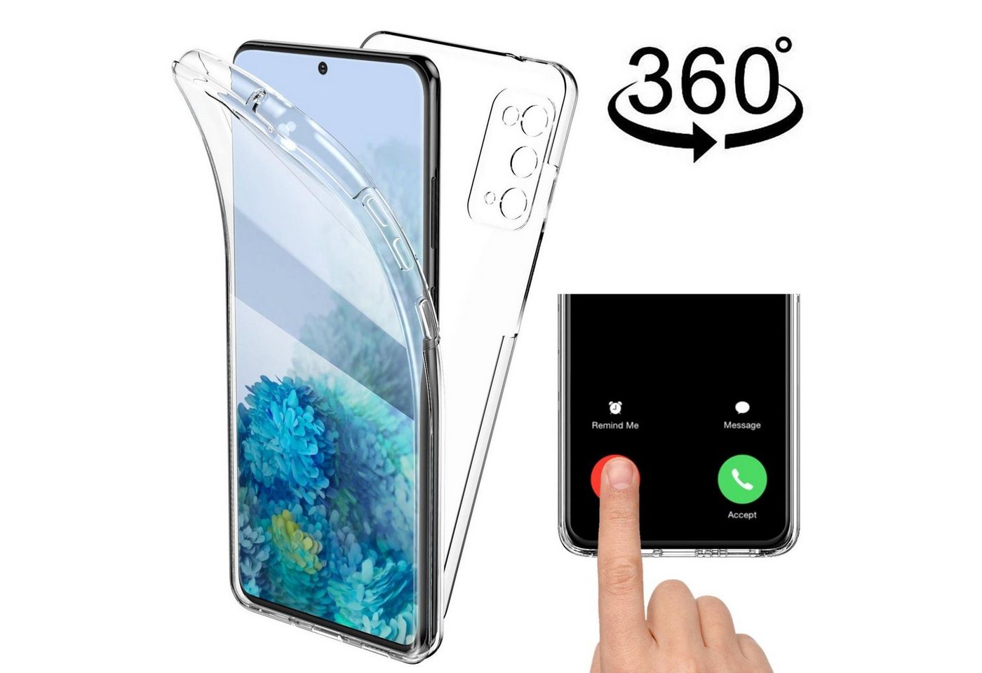 Numerva Handyhülle Anti Scratch Handyhülle für Samsung Galaxy A03, 360 Grad Schutz Hülle Display Kamera Schutz Cover Case von Numerva