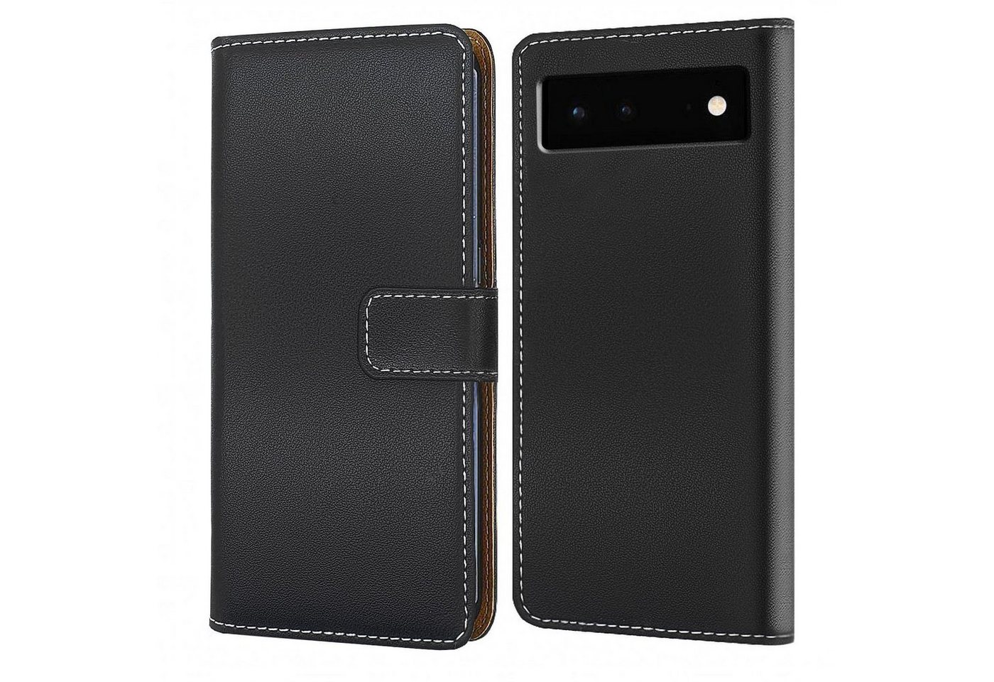 Numerva Handyhülle Bookstyle Etui Handytasche für Google Pixel 7 Pro, Schutzhülle Klapphülle Flip Cover Schwarz von Numerva