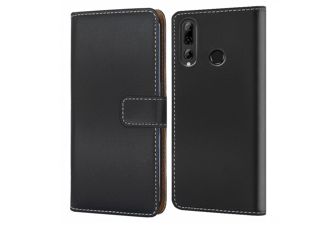 Numerva Handyhülle Bookstyle Etui Handytasche für Huawei P Smart Plus, Schutzhülle Klapphülle Flip Cover Schwarz von Numerva