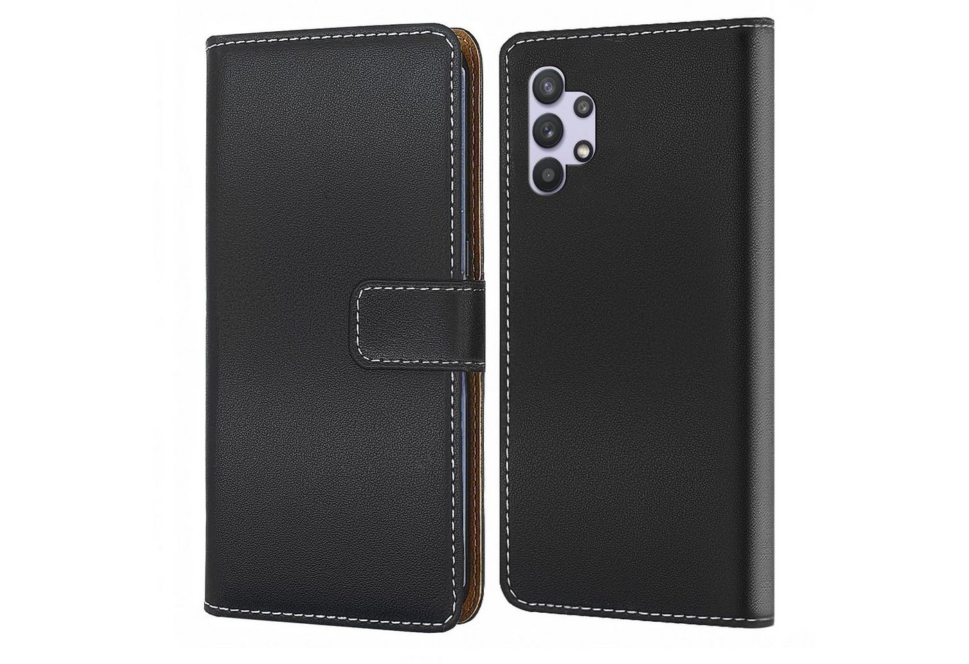 Numerva Handyhülle Bookstyle Etui Handytasche für Samsung Galaxy A52 / A52 5G / A52s 5G, Klapphülle Flip Cover Schwarz von Numerva