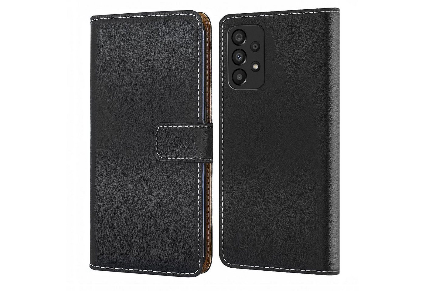 Numerva Handyhülle Bookstyle Etui für Samsung Galaxy A23 5G, Handy Tasche Schutzhülle Klapphülle Flip Cover Schwarz von Numerva