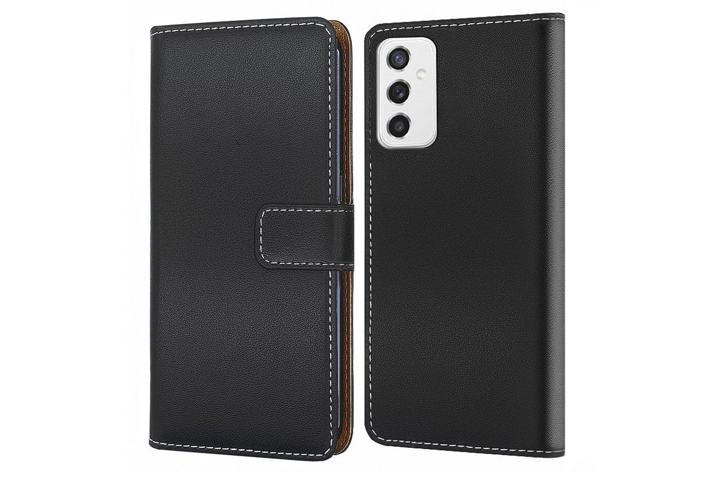 Numerva Handyhülle Bookstyle Etui für Samsung Galaxy M52 5G, Handy Tasche Schutzhülle Klapphülle Flip Cover Schwarz von Numerva