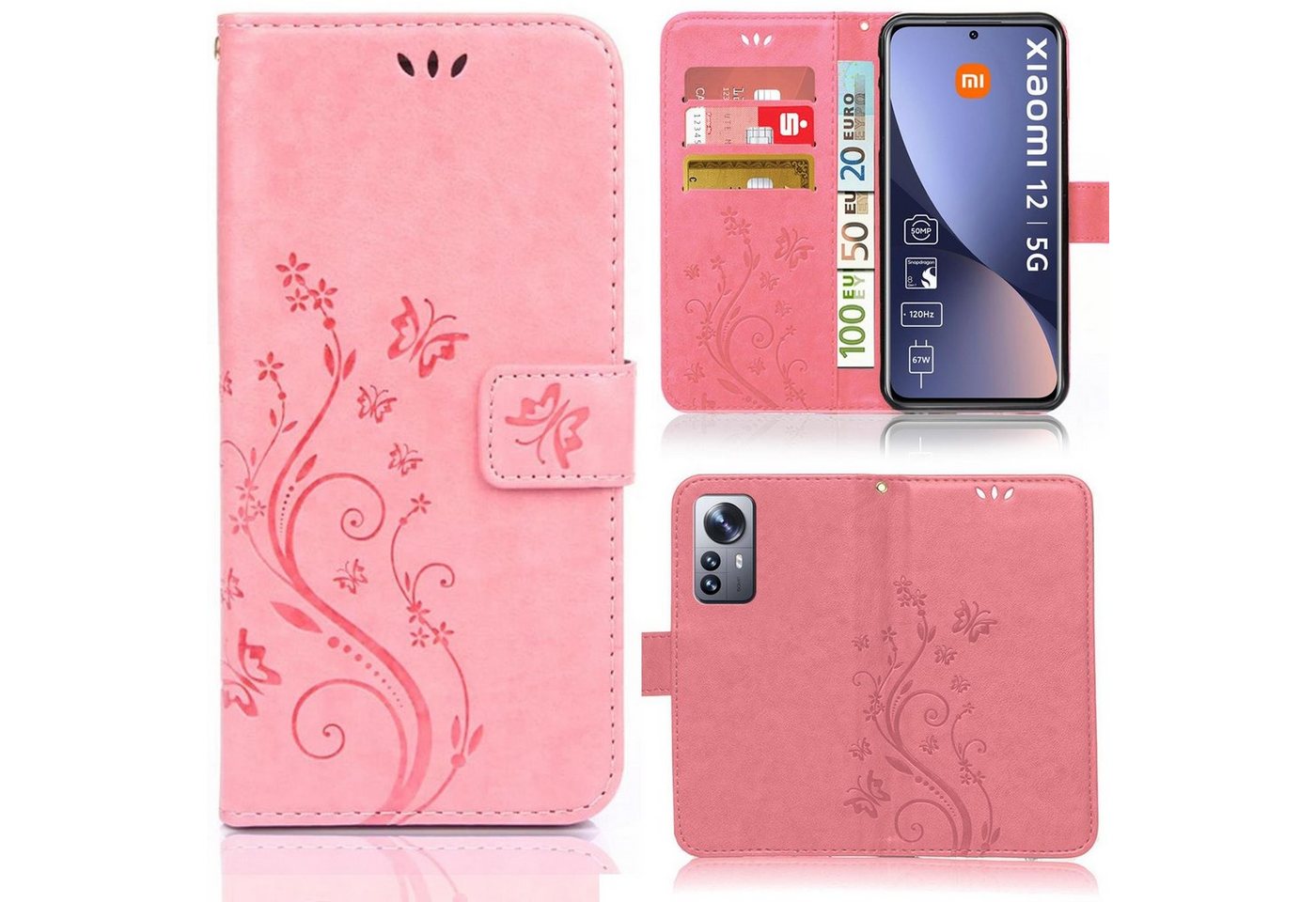 Numerva Handyhülle Bookstyle Flower Handytasche Schutzhülle für Xiaomi 12 / 12 X, Klapphülle Flip Cover Case Numerva Handyhülle Bookstyle Flower Handytasche Schutzhülle für Xiaomi 12 / 12 X, Klapphülle Flip Cover Case von Numerva