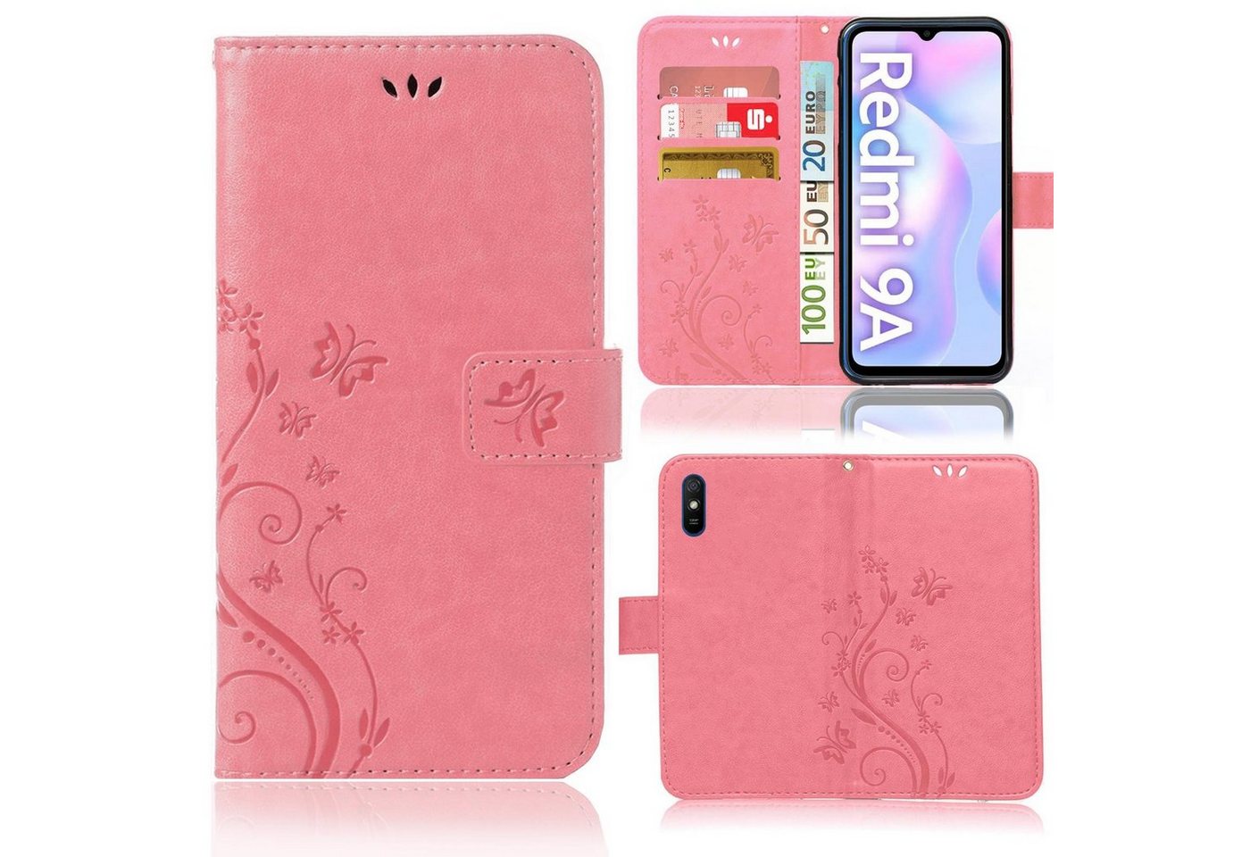 Numerva Handyhülle Bookstyle Flower Handytasche für Xiaomi Redmi 9A / 9i / 9AT, Klapphülle Flip Cover Case Etui Numerva Handyhülle Bookstyle Flower Handytasche für Xiaomi Redmi 9A / 9i / 9AT, Klapphülle Flip Cover Case Etui von Numerva