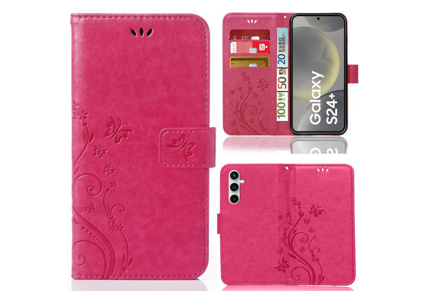 Numerva Handyhülle Bookstyle Flower für Samsung Galaxy S24 Plus, Handy Tasche Schutzhülle Klapphülle Flip Cover mit Blumenmuster Numerva Handyhülle Bookstyle Flower für Samsung Galaxy S24 Plus, Handy Tasche Schutzhülle Klapphülle Flip Cover mit Blumenmuster von Numerva