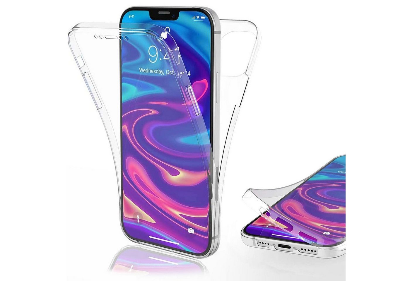 Numerva Handyhülle Full TPU für Apple iPhone 13, 360° Handy Schutz Hülle Silikon Case Cover Bumper von Numerva