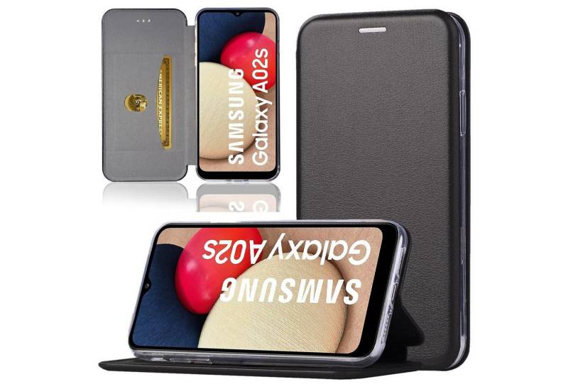 Numerva Handyhülle Handy Tasche Book Case für Samsung Galaxy A02s, Klapphülle Flip Cover Hardcover Schutz Hülle Etui von Numerva