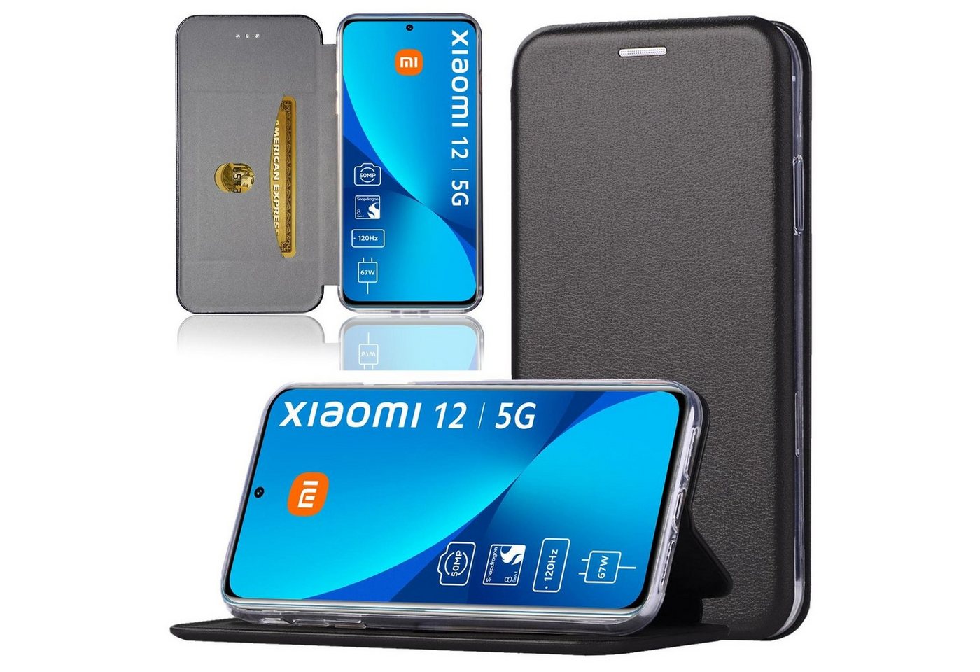 Numerva Handyhülle Handy Tasche Book Case für Xiaomi 12 / 12X / 12s, Klapphülle Flip Cover Hardcover Schutz Hülle Etui Numerva Handyhülle Handy Tasche Book Case für Xiaomi 12 / 12X / 12s, Klapphülle Flip Cover Hardcover Schutz Hülle Etui von Numerva