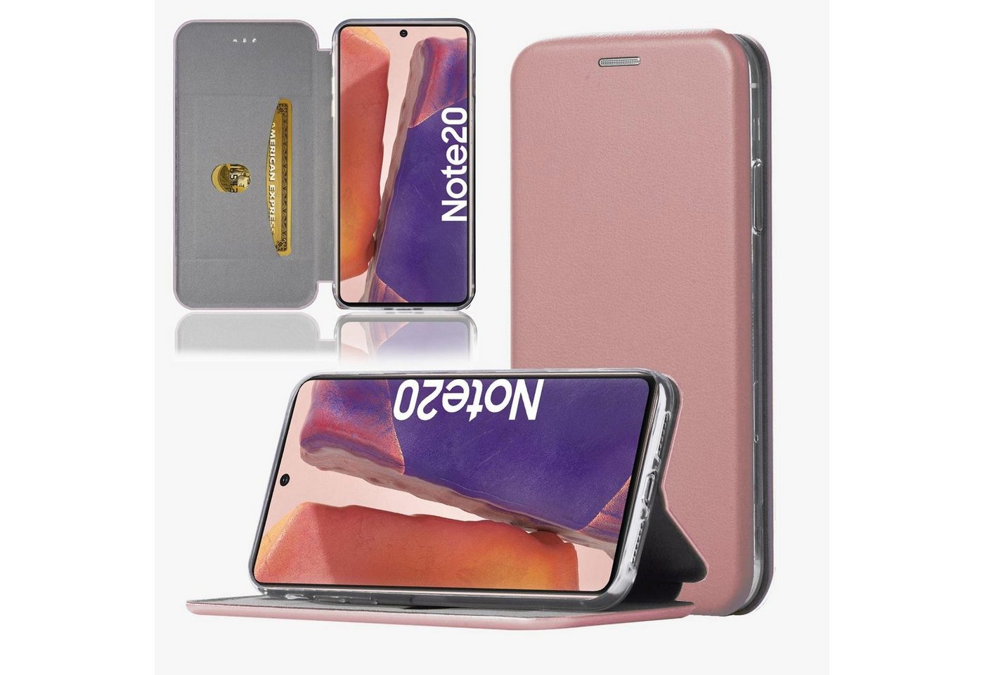Numerva Handyhülle Hard Cover Etui für Samsung Galaxy Note 20, Flip Cover Schutz Hülle Tasche von Numerva