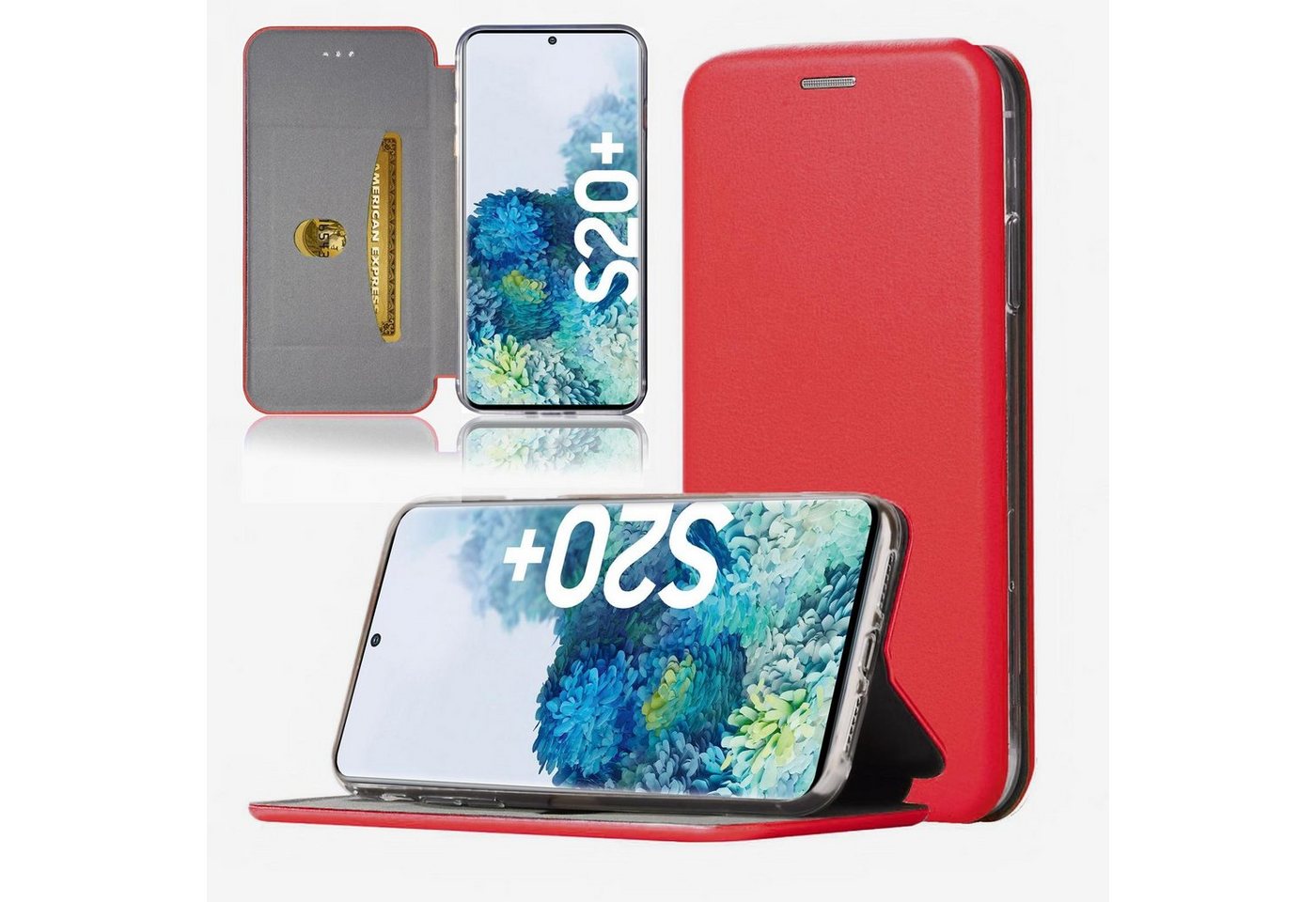 Numerva Handyhülle Hard Cover Etui für Samsung Galaxy S20 Plus, Flip Cover Schutz Hülle Tasche von Numerva