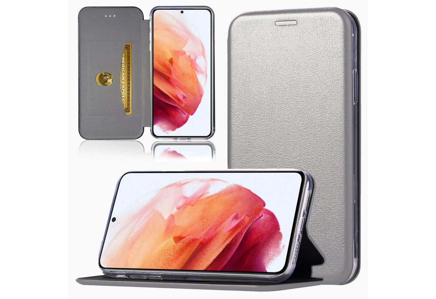 Numerva Handyhülle Hard Cover Etui für Samsung Galaxy S21 Plus, Flip Cover Schutz Hülle Tasche von Numerva