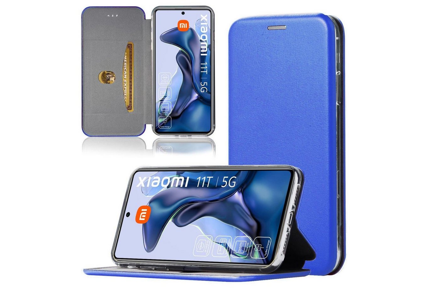 Numerva Handyhülle Hard Cover Etui für Xiaomi 11T 5G / 11T Pro 5G, Flip Cover Schutz Hülle Tasche von Numerva
