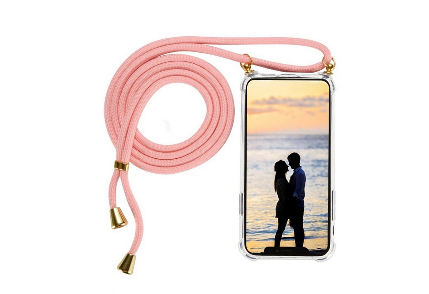 Numerva Handykette Necklace Case Schutzhülle für Samsung Galaxy A14 / A14 5G, Handykette Handyhülle Silikon Case von Numerva