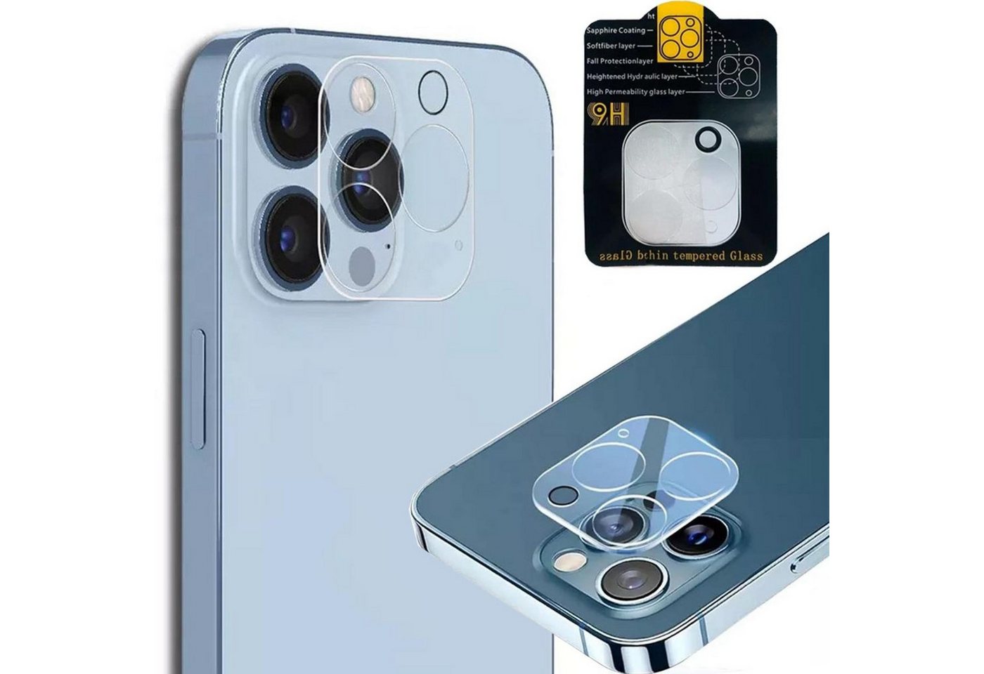Numerva Schutzfolie Kamera Schutzglas für Apple iPhone 14, (Packung, 1x Kamera Linsen Schutz), Linsen Schutz Camera Schutz Glas Folie von Numerva