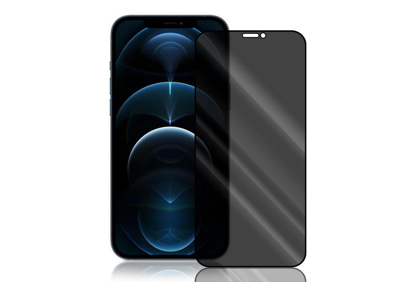 Numerva Schutzfolie Panzer Folie Echt Glas Folie für Apple iPhone 11 Pro Max, (1x Schutzfolie 2x Reinigungstücher), Anti Spy Schutzfolie Blickschutz Glasfolie Sichtschutzfolie von Numerva