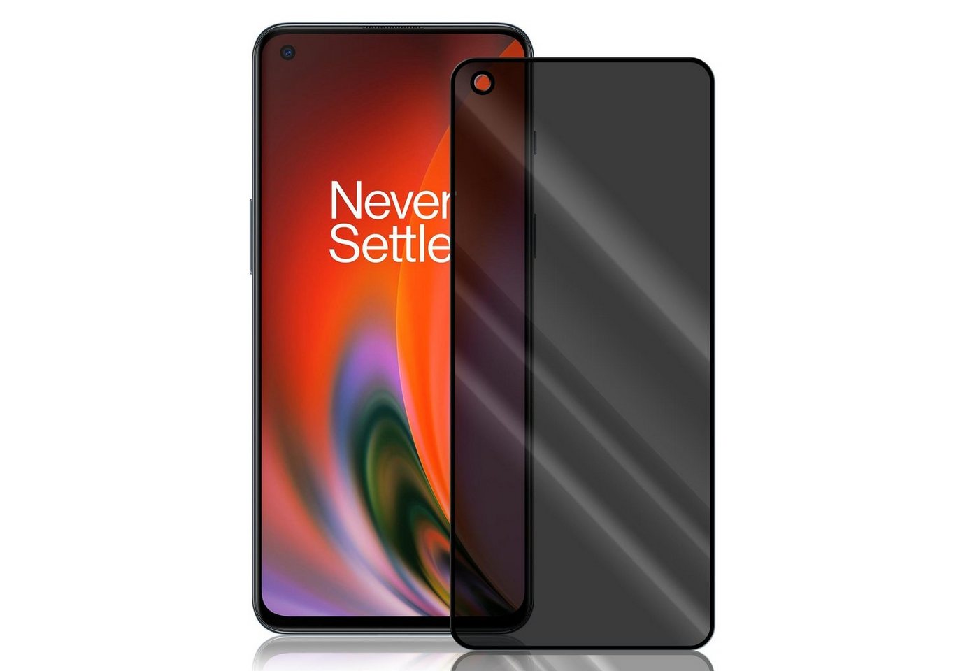 Numerva Schutzfolie Panzer Folie Echt Glas Folie für OnePlus Nord 2 5G, (1x Schutzfolie 2x Reinigungstücher), Anti Spy Schutzfolie Blickschutz Glasfolie Sichtschutzfolie von Numerva